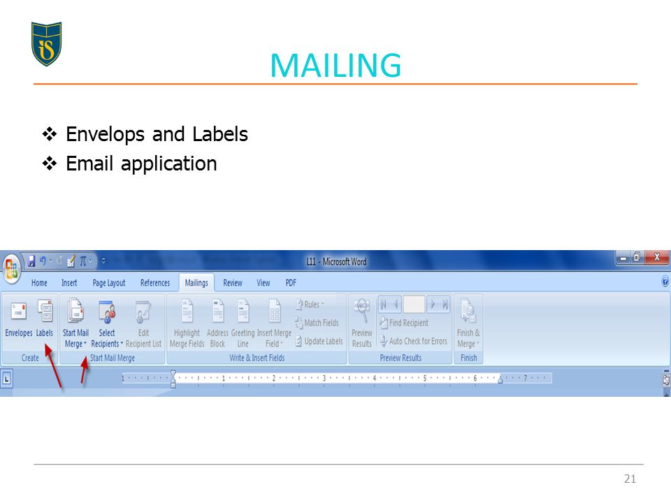  Envelops and Labels   application MAILING 21