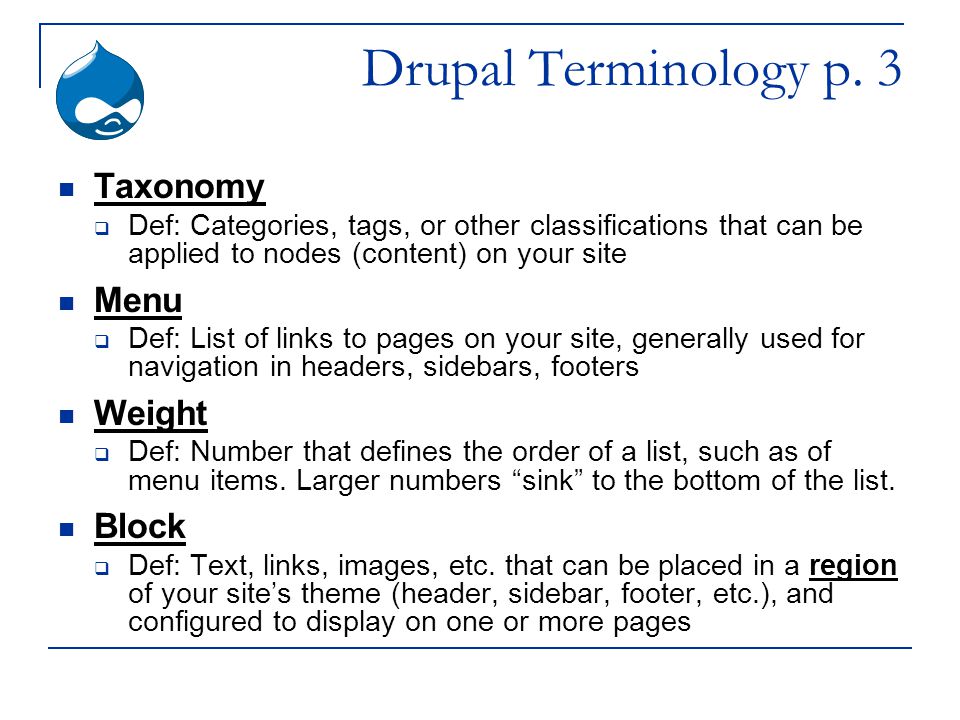 Drupal Terminology p.