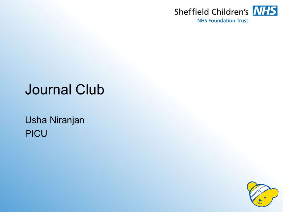 Journal Club Usha Niranjan PICU