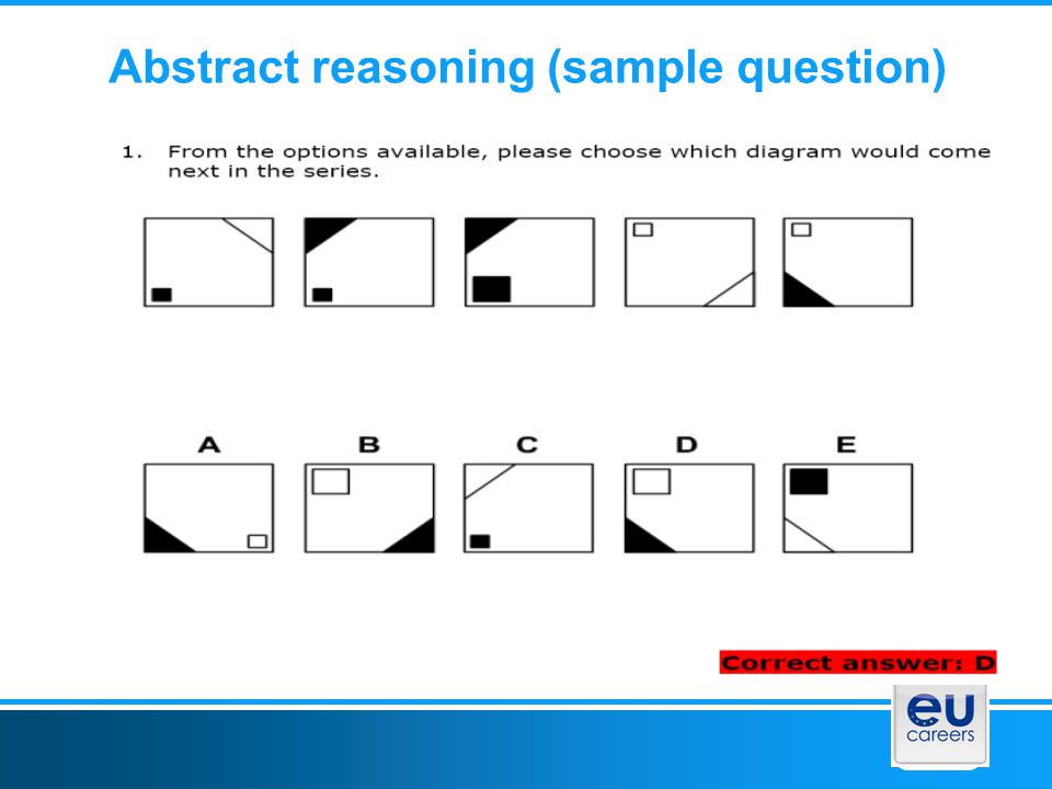 Abstract reasoning (sample question)