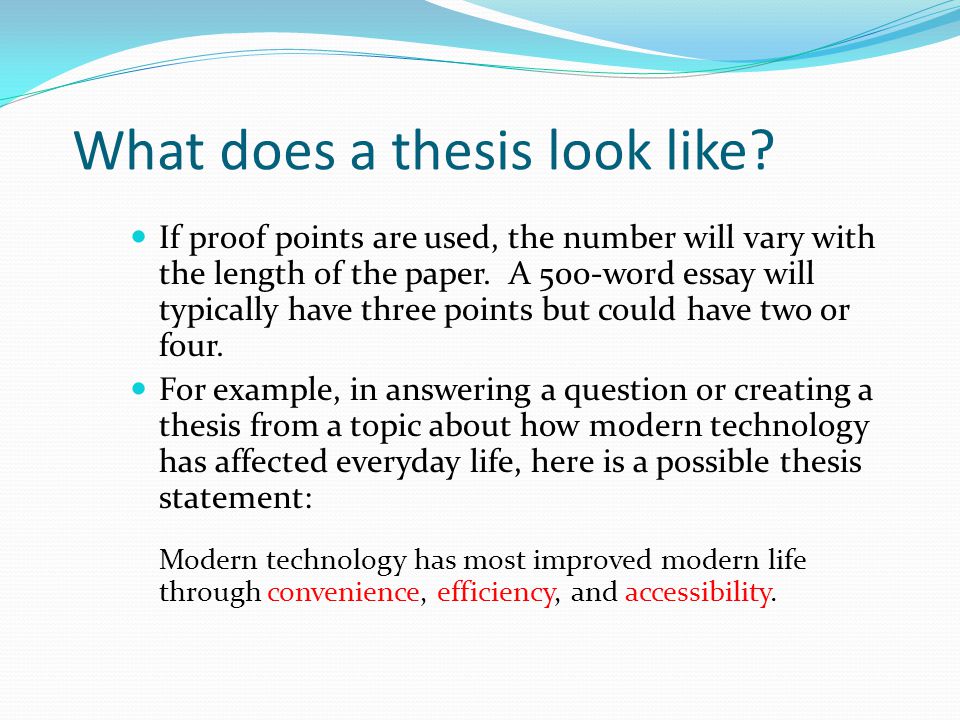 How Long Are Thesis Statements