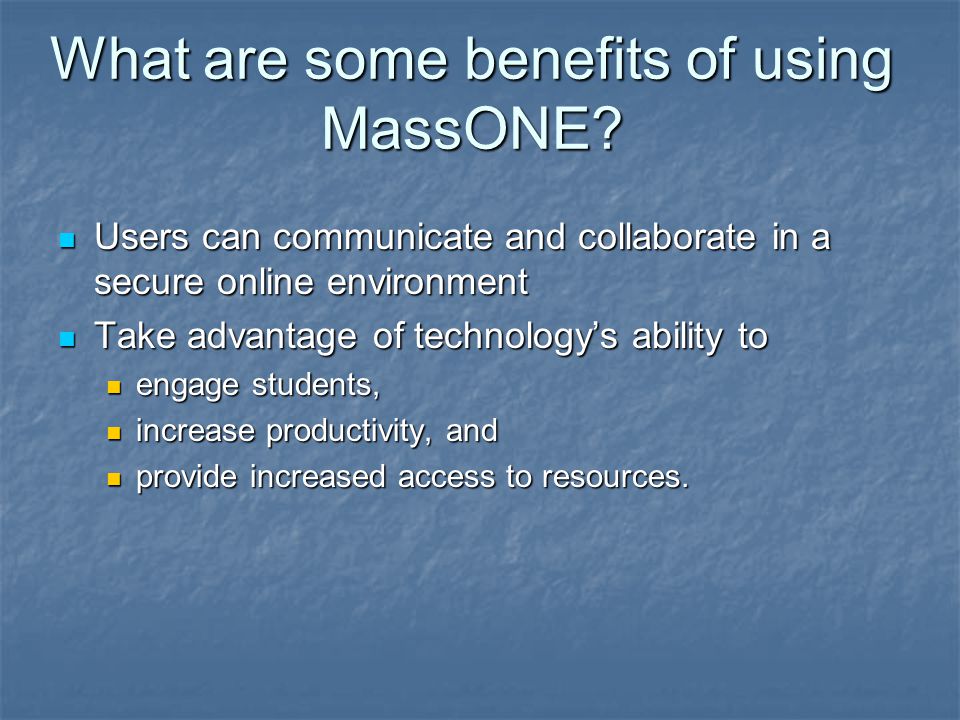 What are some benefits of using MassONE.