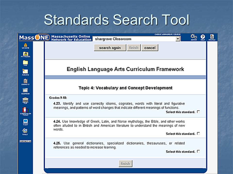 Standards Search Tool