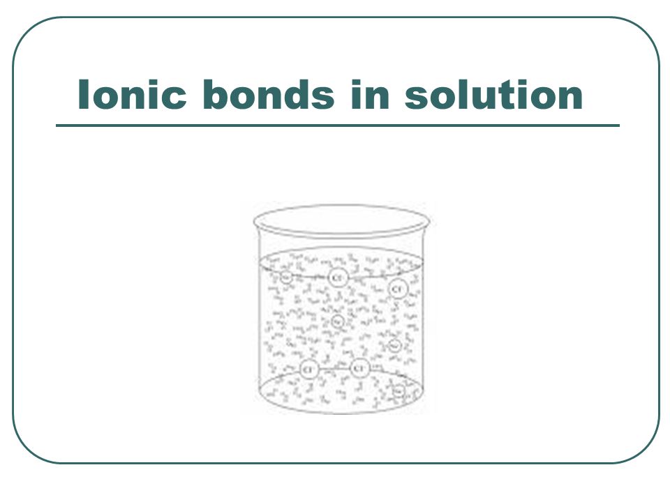 Ionic bonds in solution