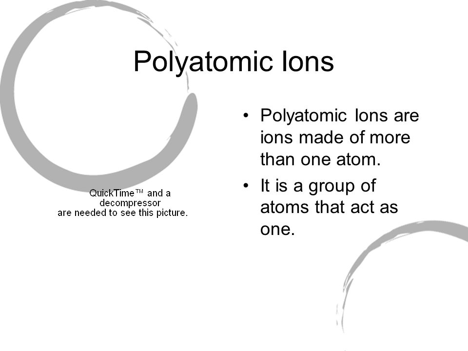 Polyatomic Ions Polyatomic Ions are ions made of more than one atom.