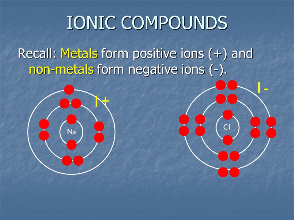 ionic compounds chapter 5 8 ionic compounds recall metals form metals form what type of ions