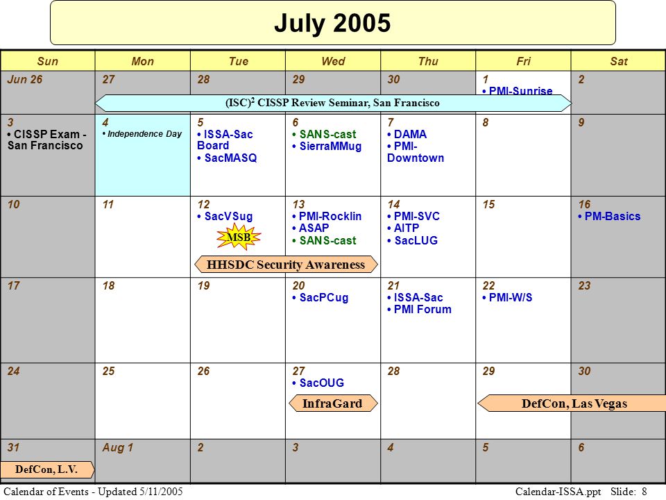 calendar slide