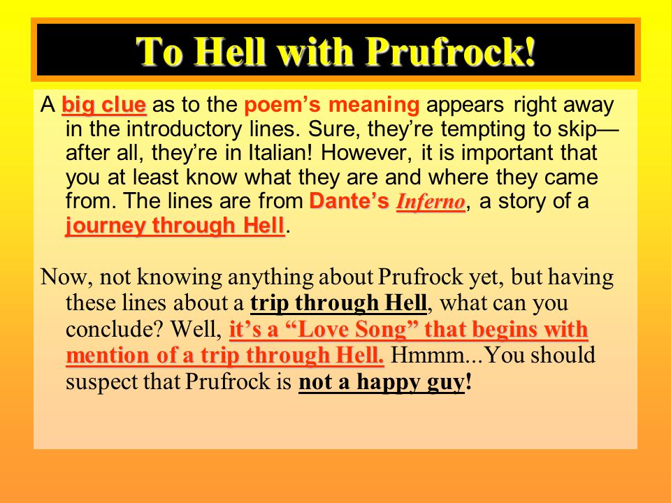 a review of the love song of j alfred prufrock by t s eliot A summary of “the love song of j alfred prufrock” in t s eliot's eliot’s poetry learn exactly what happened in this chapter, scene, or section of eliot’s. a review of the love song of j alfred prufrock by t s eliot A summary of “the love song of j alfred prufrock” in t s eliot's eliot’s poetry learn exactly what happened in this chapter, scene, or section of eliot’s.