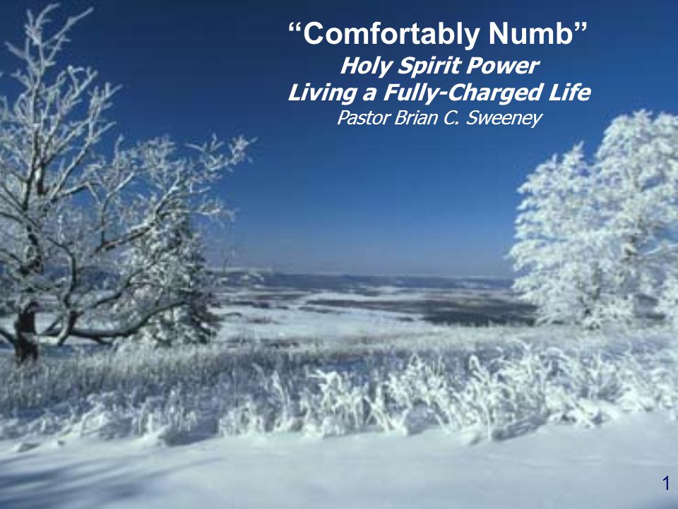 1 Comfortably Numb Holy Spirit Power Living a Fully-Charged Life Pastor Brian C. Sweeney