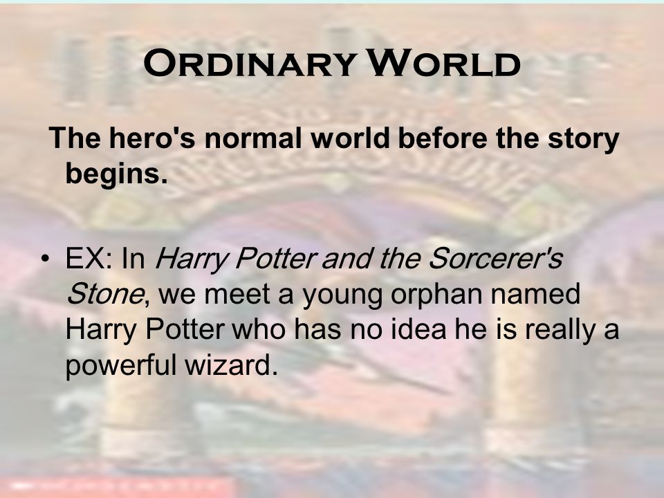 Ordinary World The hero s normal world before the story begins.