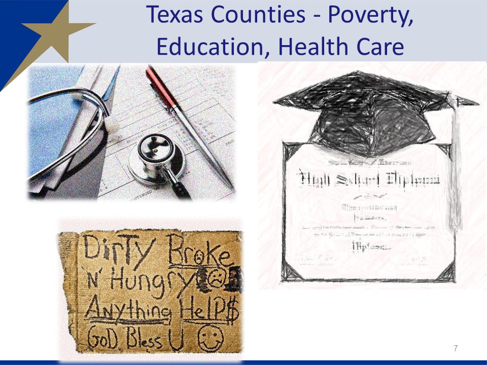 Texas Counties - Poverty, Education, Health Care 7