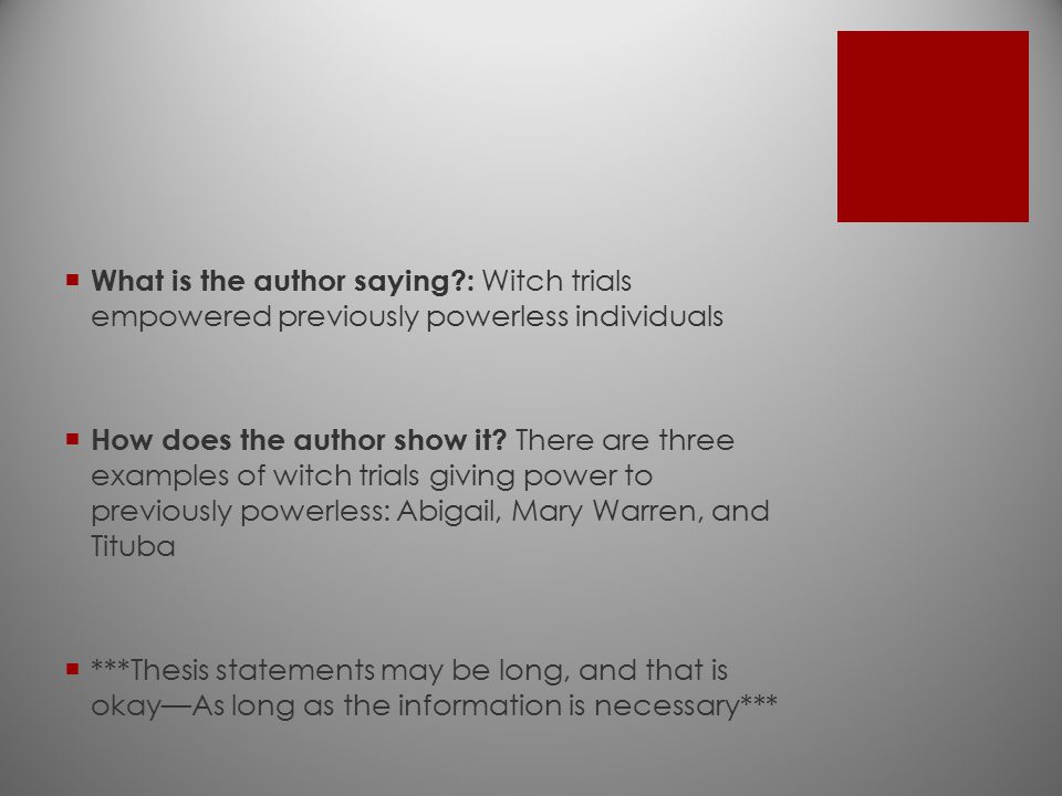 Salem Witch Trials Thesis Papers