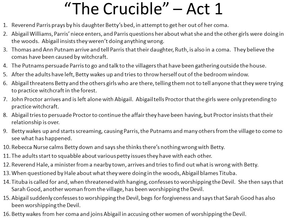 Crucible act 1 summary
