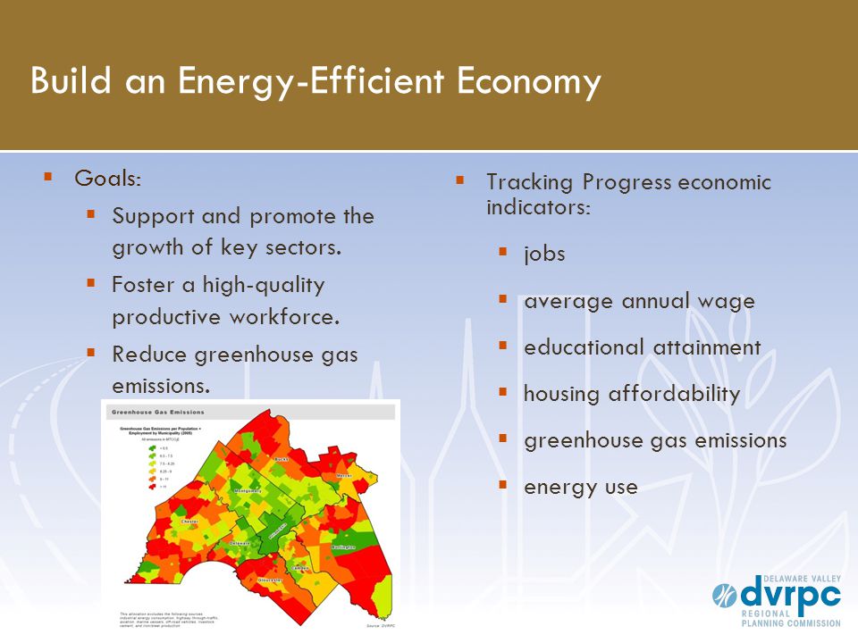 Build an Energy-Efficient Economy  Goals:  Support and promote the growth of key sectors.