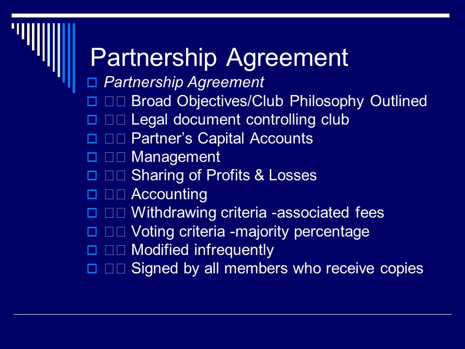 investment club partnership agreements