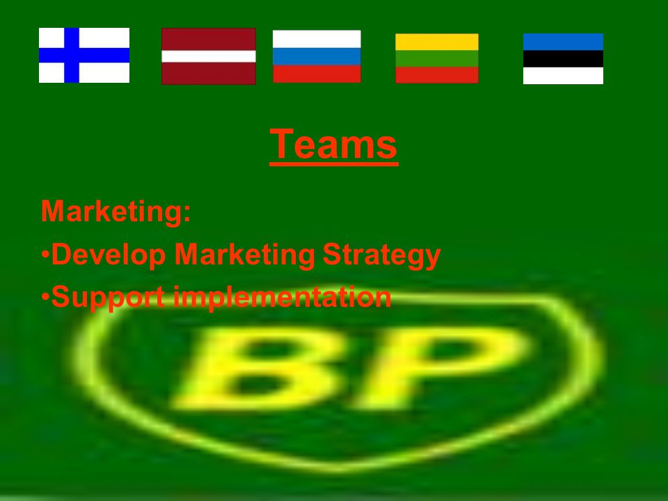 Teams Marketing: Develop Marketing Strategy Support implementation
