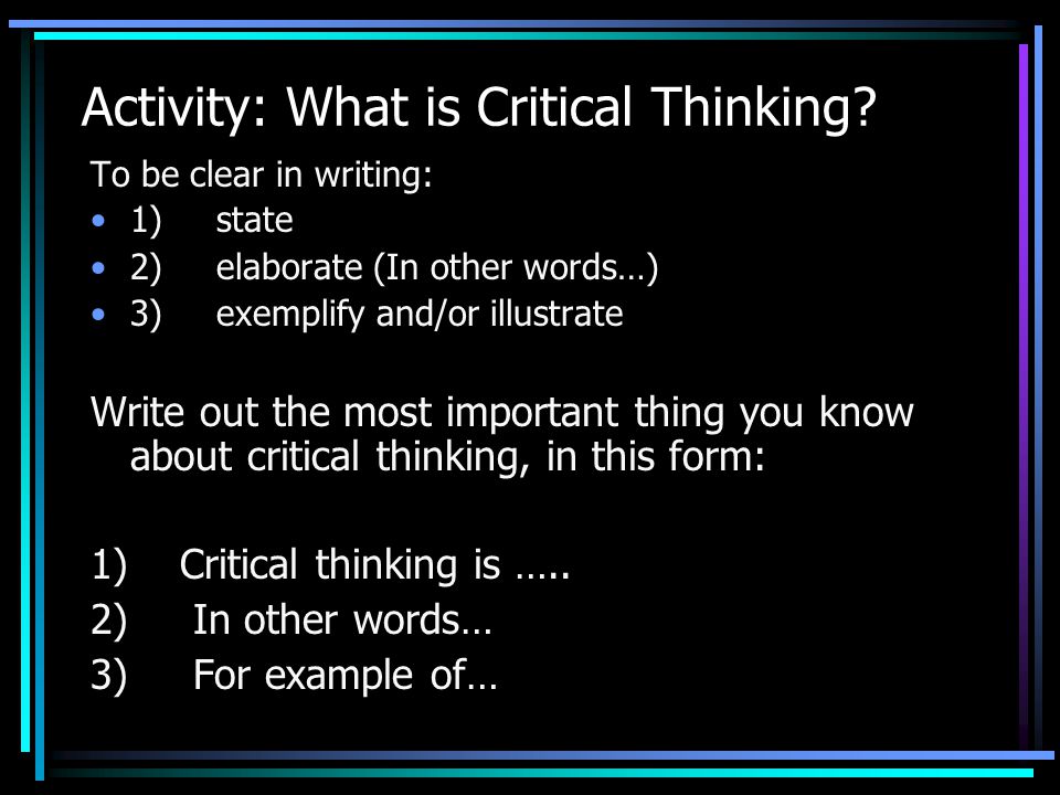 Essay About Critical Thinking