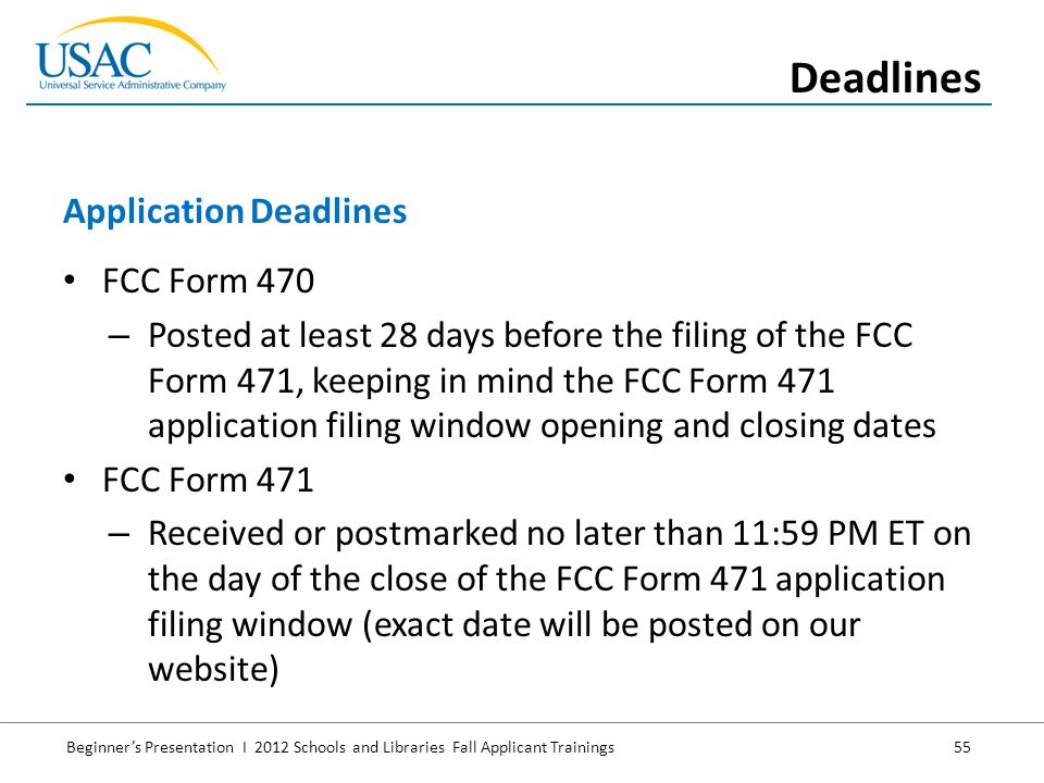 beginners presentation i 2012 schools and libraries fall applicant fcc form 471
