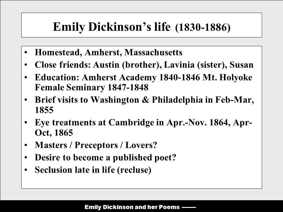 emily dickinson essay questions Suggested essay topics and study questions for emily dickinson's dickinson’s poetry perfect for students who have to write dickinson’s poetry essays. emily dickinson essay questions Suggested essay topics and study questions for emily dickinson's dickinson’s poetry perfect for students who have to write dickinson’s poetry essays.