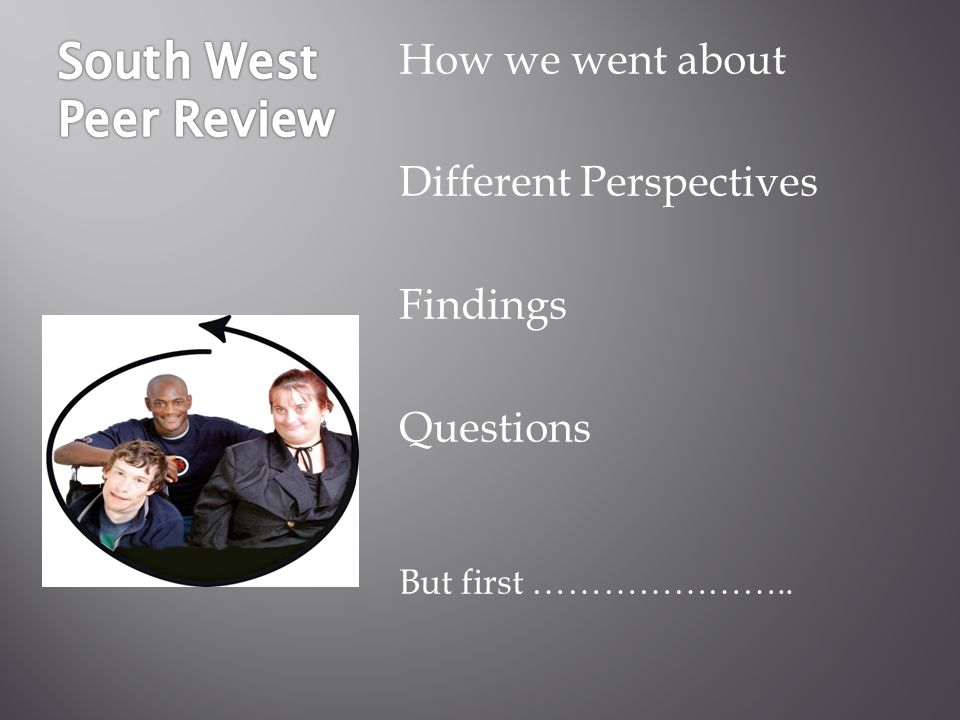 How we went about Different Perspectives Findings Questions But first …………………..