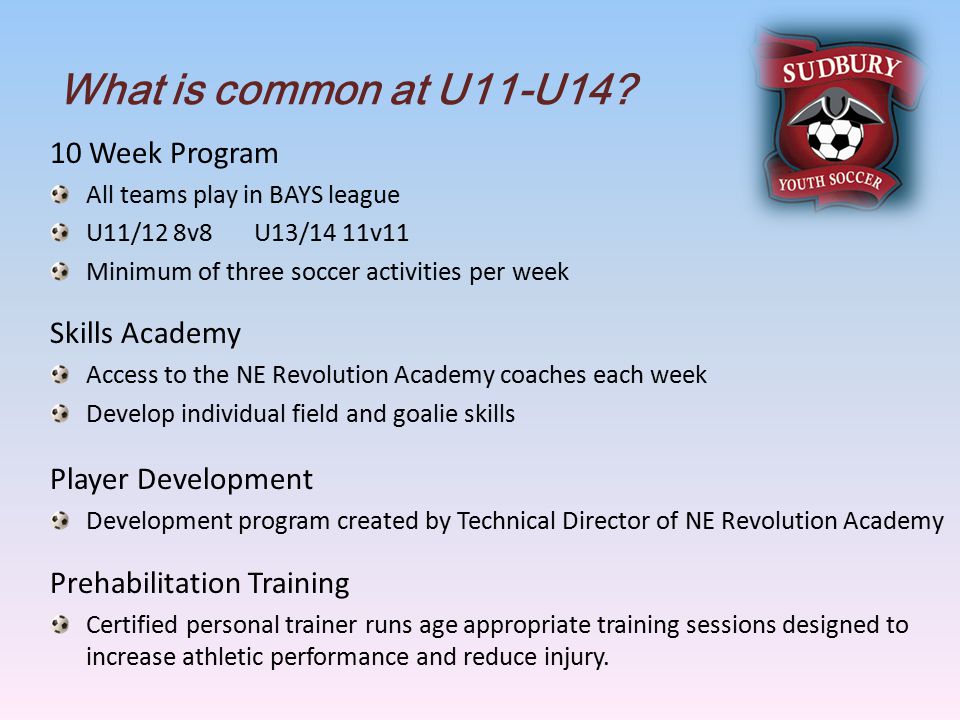 What is common at U11-U14.