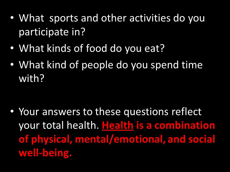 What sports and other activities do you participate in.