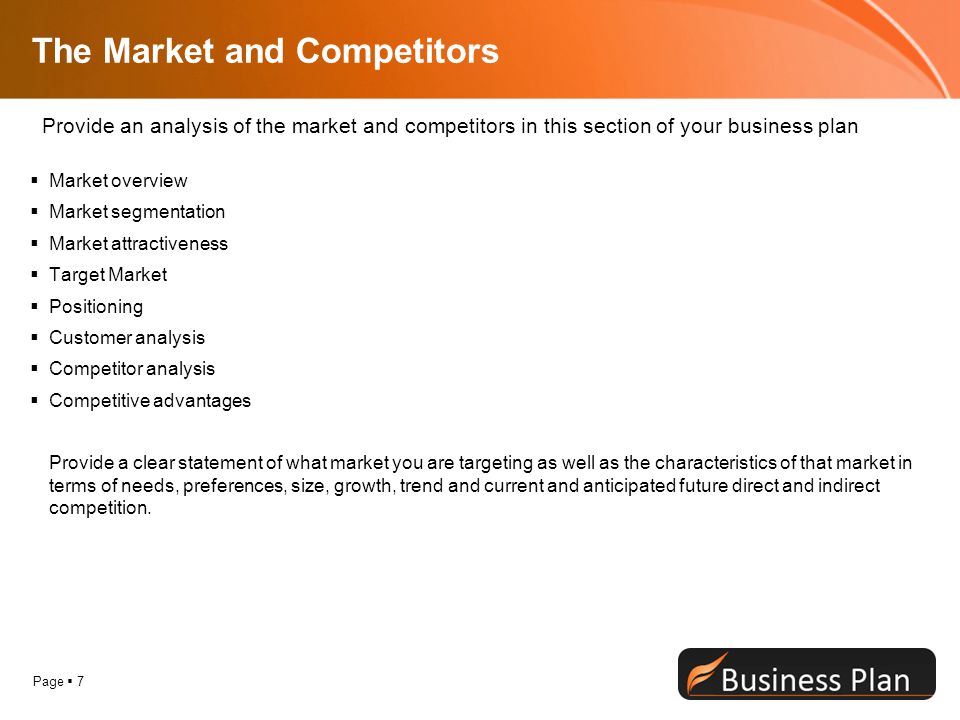 What are the contents of a business plan
