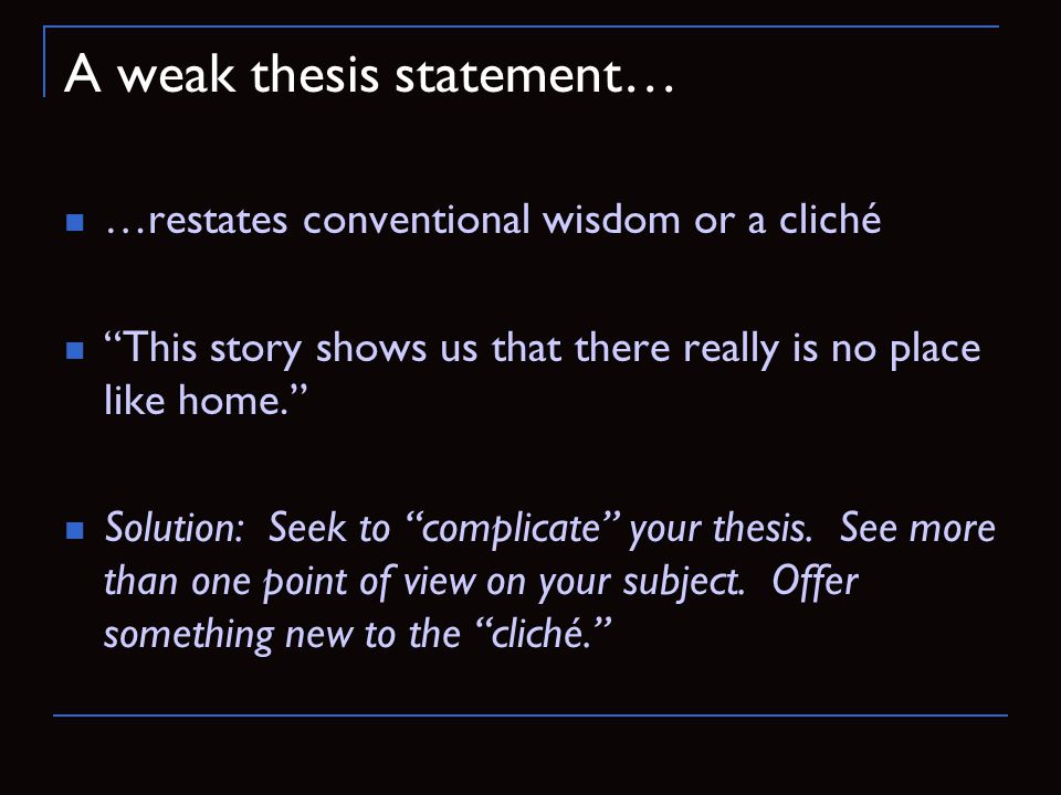 Making A Good Thesis Statement