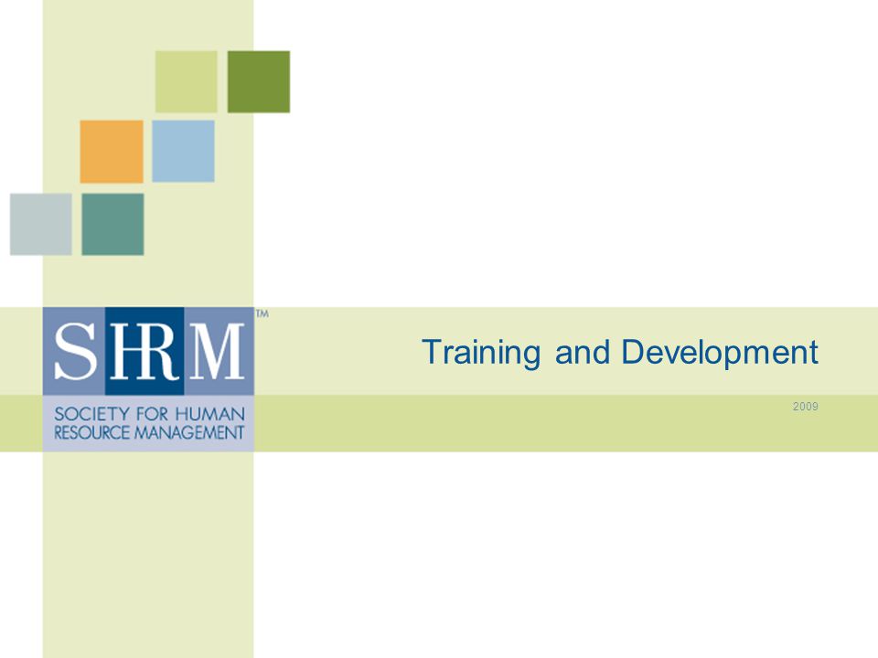 Training and Development 2009