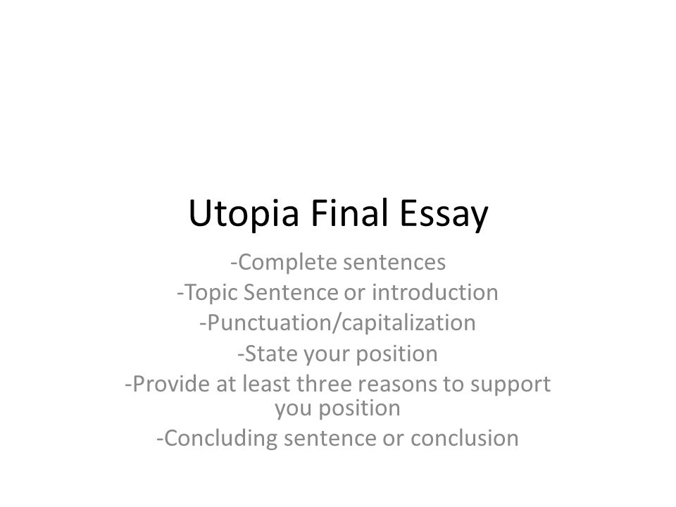 Utopia analysis essay