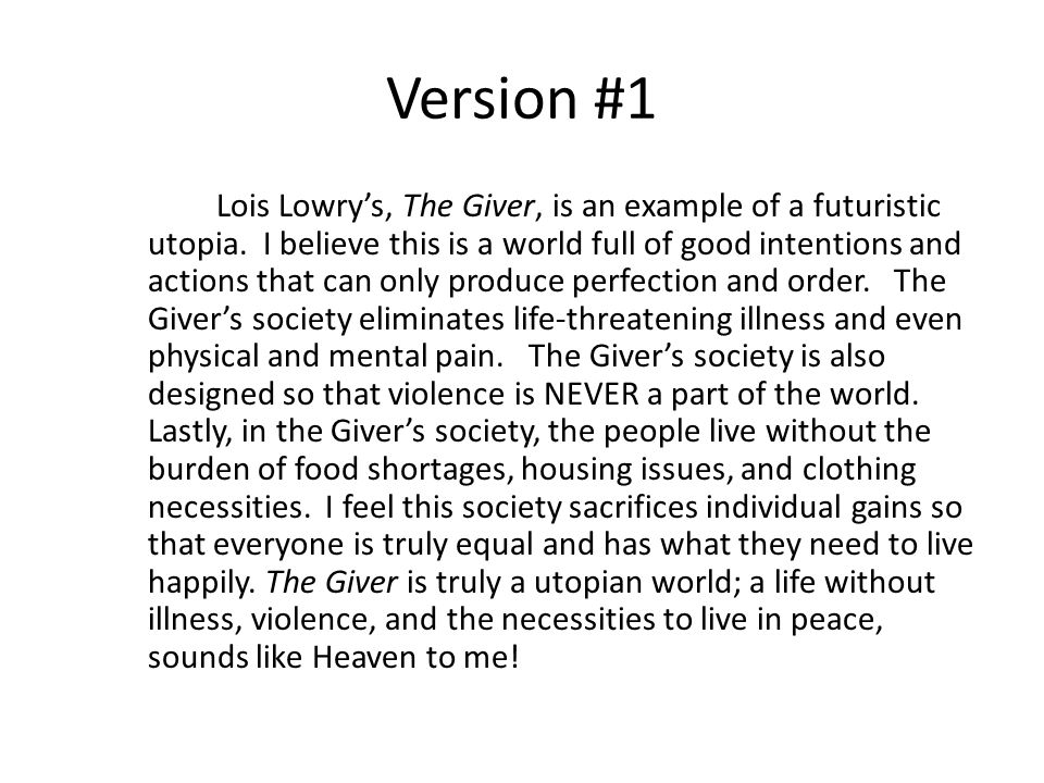 Utopian society essay topics