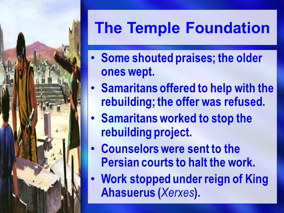 The Temple Foundation Some shouted praises; the older ones wept.