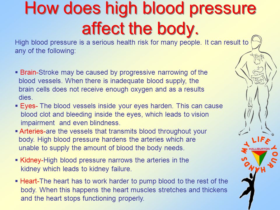 How does high blood pressure affect the body.