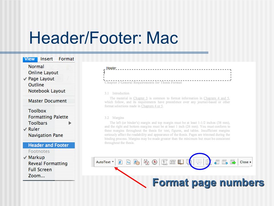 Header/Footer: Mac Format page numbers