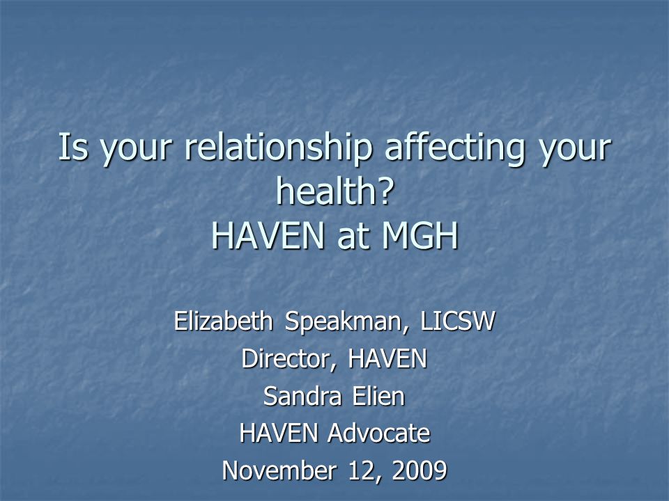Is your relationship affecting your health.