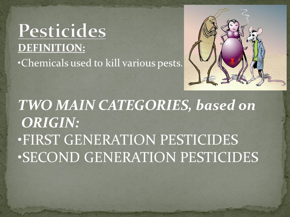 DEFINITION: Chemicals used to kill various pests.