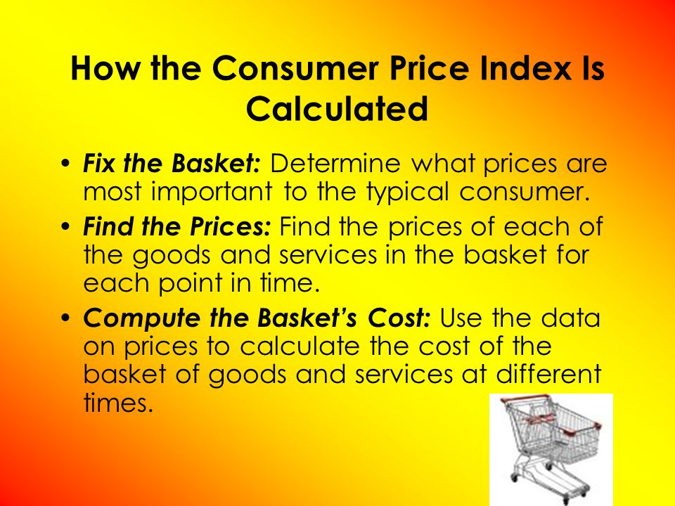 How the Consumer Price Index Is Calculated Fix the Basket: Determine what prices are most important to the typical consumer.