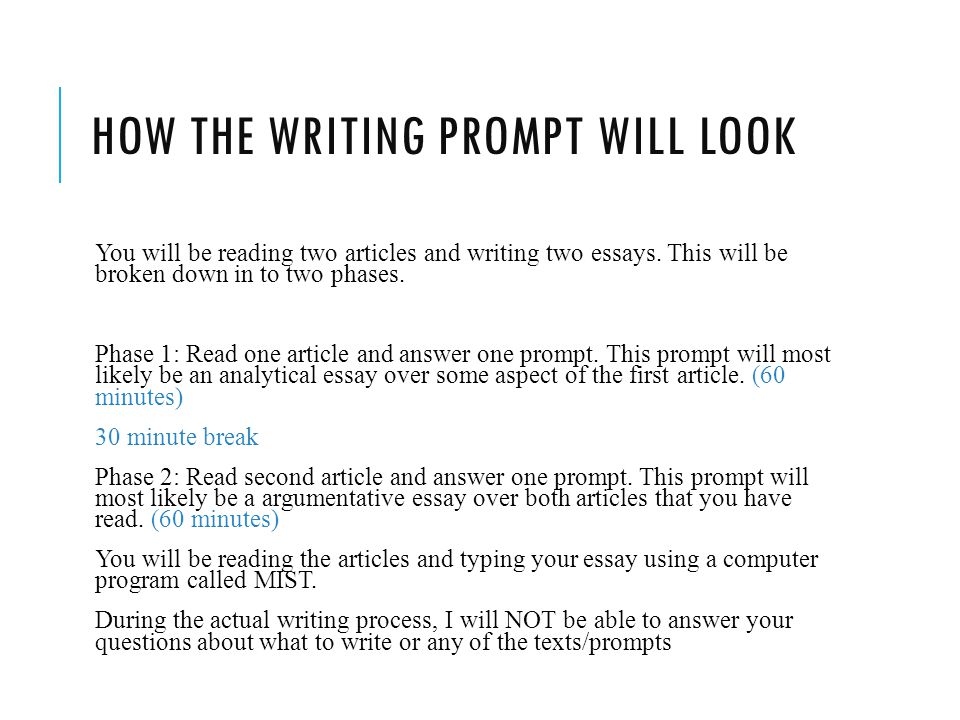 how to write a prompt essay