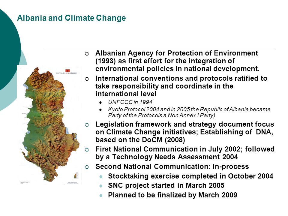  Albanian Agency for Protection of Environment (1993) as first effort for the integration of environmental policies in national development.