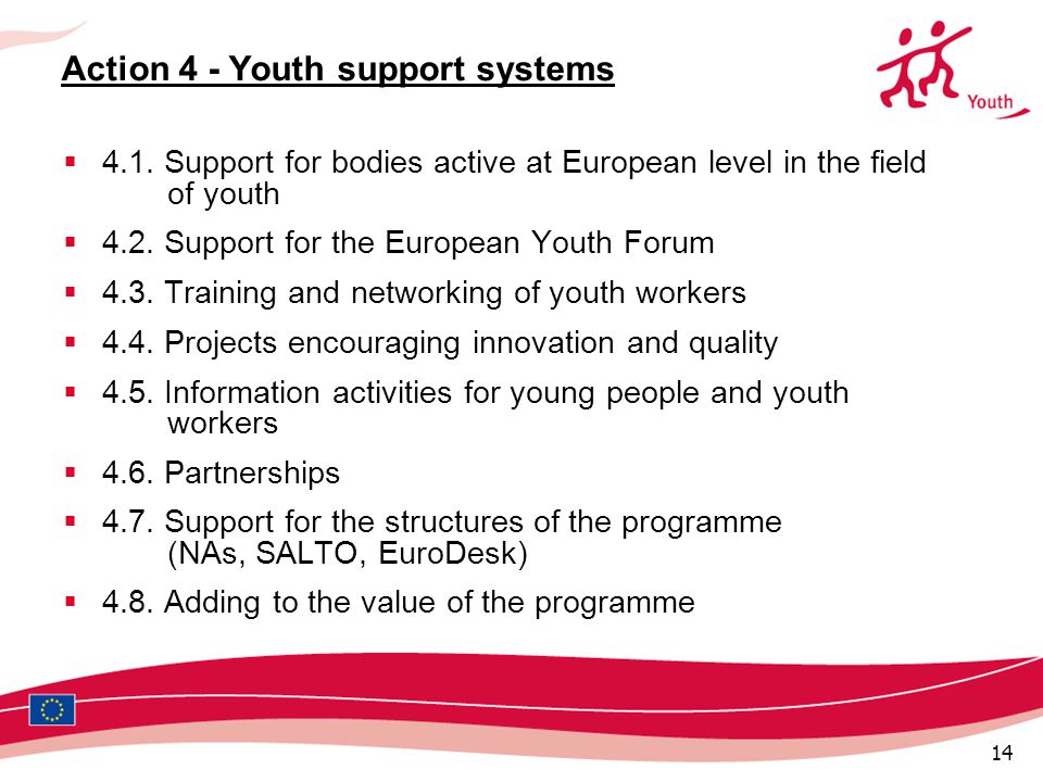 14 Action 4 - Youth support systems  4.1.