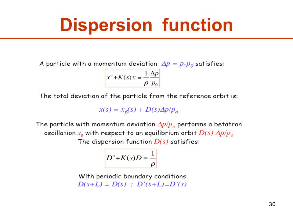 30 Dispersion function