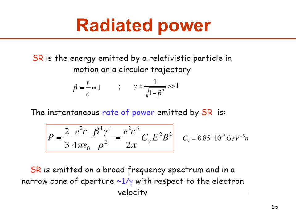 35 Radiated power