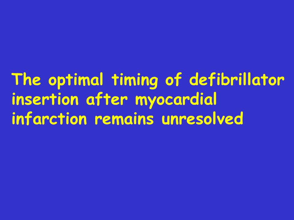 The optimal timing of defibrillator insertion after myocardial infarction remains unresolved
