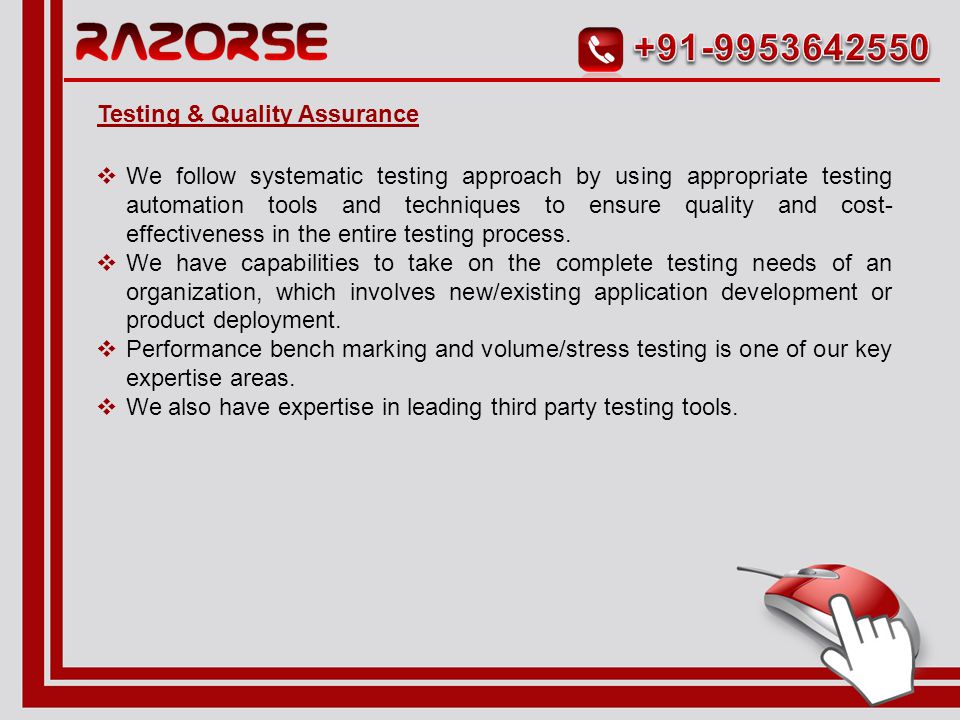  Our experts offer development services that are tailor-made to deliver quality software solutions.