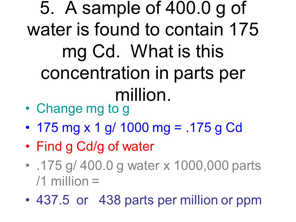 Worksheets Parts Per Million Problems Worksheet ch 13 solutions sec 2 pg 467 why did chemists develop the 1 11 concept of molarity to easily connect amount in moles a subs