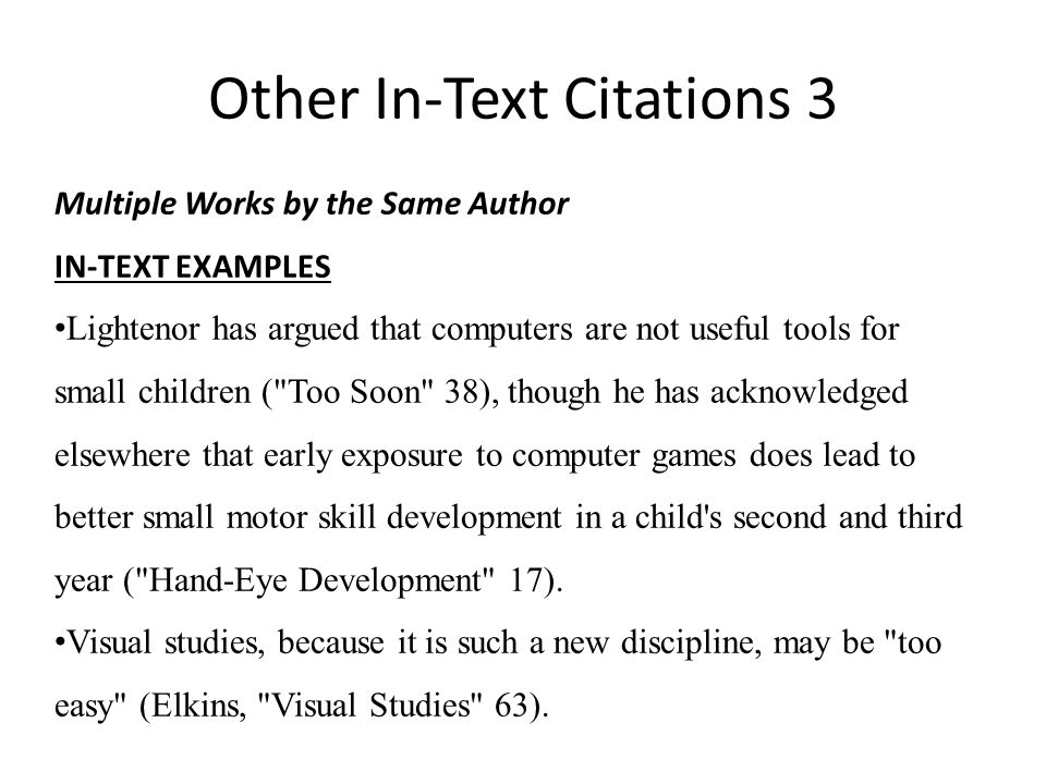 how to do a works cited