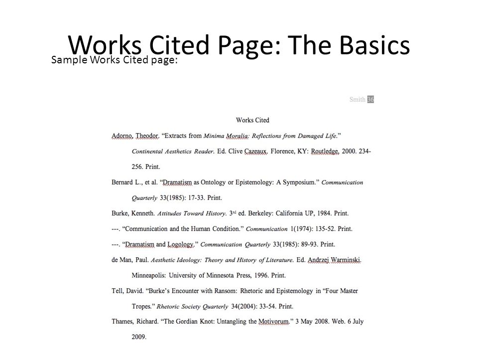 bibliography example for websites