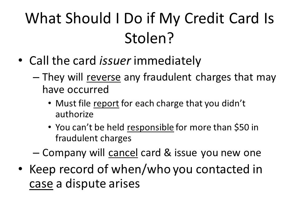 What Should I Do if My Credit Card Is Stolen.