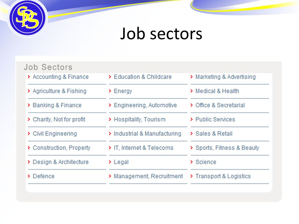Job sectors