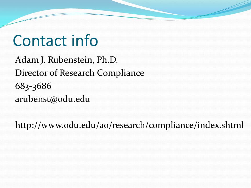 Contact info Adam J. Rubenstein, Ph.D.